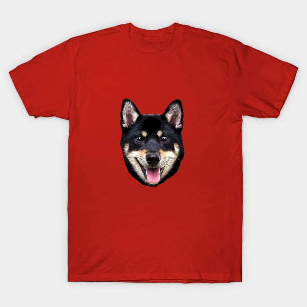 Shiba Inu Black Tan T-Shirt by ElegantCat